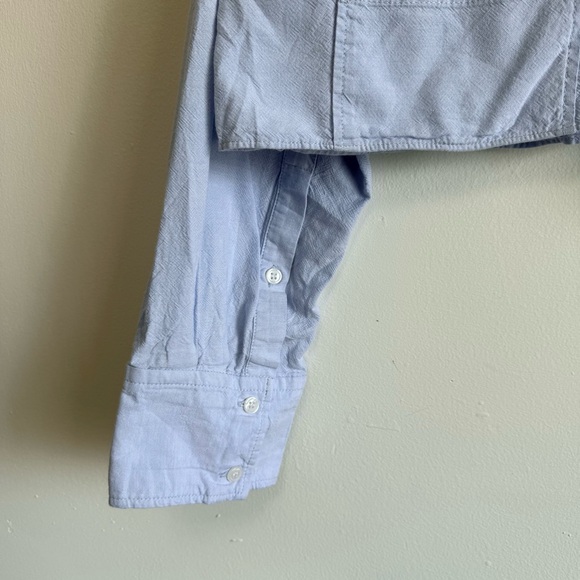 ZARA Light Blue Cropped Oxford Shirt Minimalist Clean Girl Size M - Picture 5 of 8